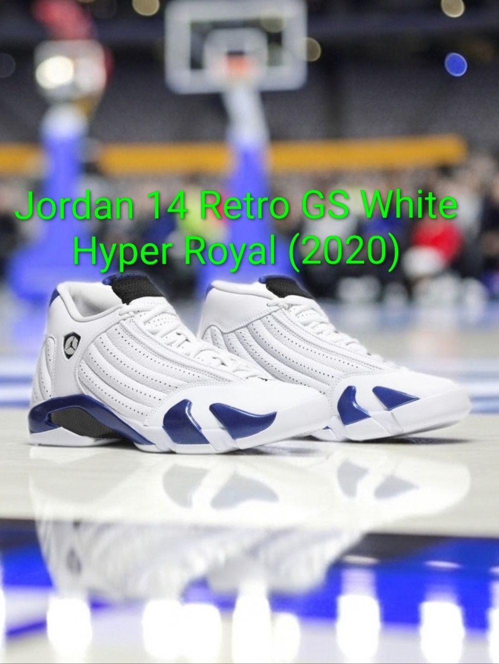 Jordan 14 Retro GS White "Hyper Royal" (2020) M5Y/W6.5 W/OG BOX EUC